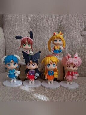 Set Of 6 Sailor Moon Characters with Kitty Kuromi Melody Figures